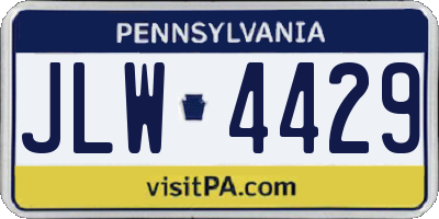 PA license plate JLW4429