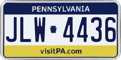 PA license plate JLW4436