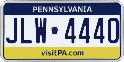 PA license plate JLW4440