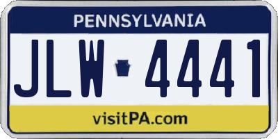 PA license plate JLW4441