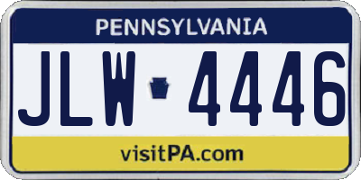 PA license plate JLW4446