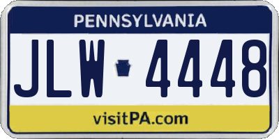 PA license plate JLW4448