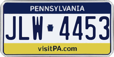PA license plate JLW4453
