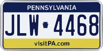 PA license plate JLW4468