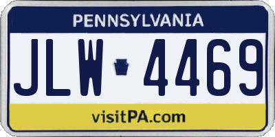PA license plate JLW4469
