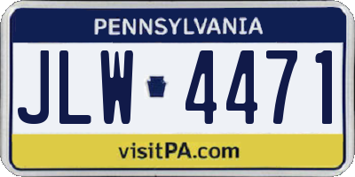 PA license plate JLW4471