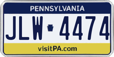 PA license plate JLW4474