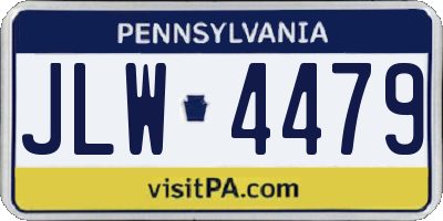 PA license plate JLW4479