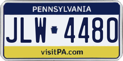 PA license plate JLW4480