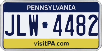 PA license plate JLW4482