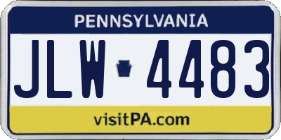 PA license plate JLW4483