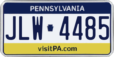 PA license plate JLW4485
