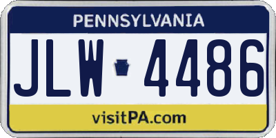 PA license plate JLW4486