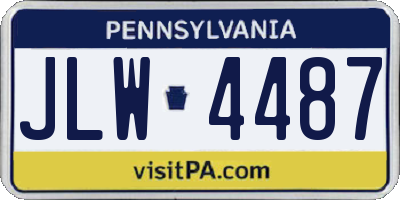 PA license plate JLW4487