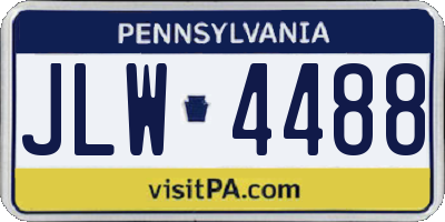 PA license plate JLW4488