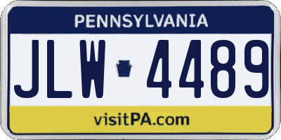 PA license plate JLW4489
