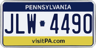 PA license plate JLW4490