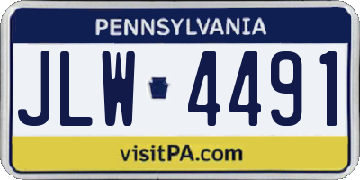 PA license plate JLW4491