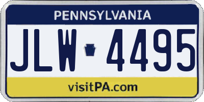 PA license plate JLW4495
