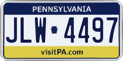PA license plate JLW4497