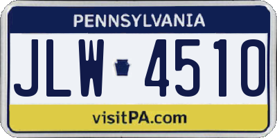 PA license plate JLW4510