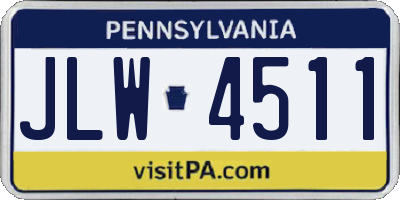 PA license plate JLW4511