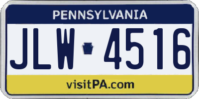 PA license plate JLW4516