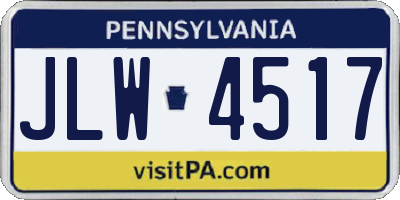 PA license plate JLW4517