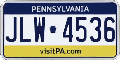 PA license plate JLW4536