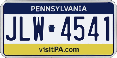 PA license plate JLW4541