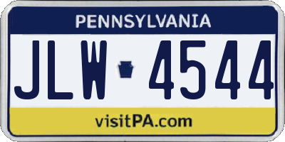 PA license plate JLW4544