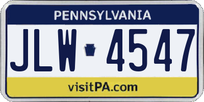 PA license plate JLW4547