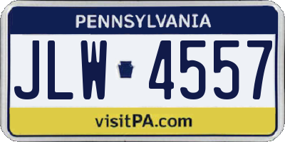 PA license plate JLW4557