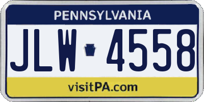 PA license plate JLW4558