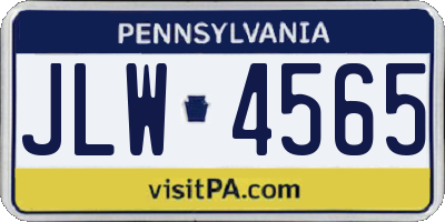 PA license plate JLW4565