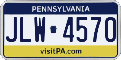 PA license plate JLW4570