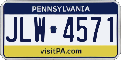 PA license plate JLW4571