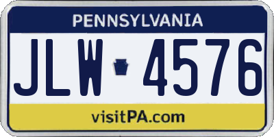 PA license plate JLW4576