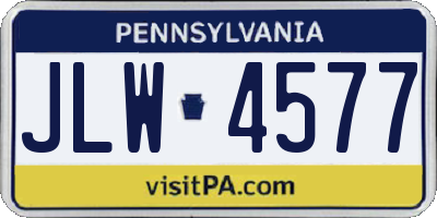 PA license plate JLW4577