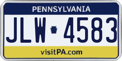 PA license plate JLW4583