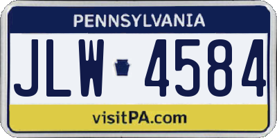 PA license plate JLW4584