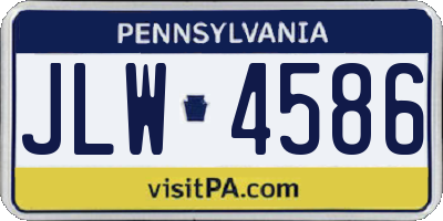 PA license plate JLW4586