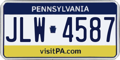 PA license plate JLW4587