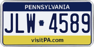 PA license plate JLW4589