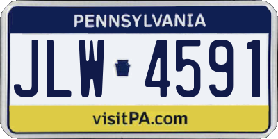 PA license plate JLW4591