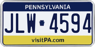 PA license plate JLW4594