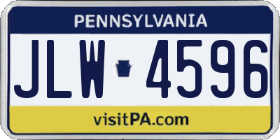 PA license plate JLW4596