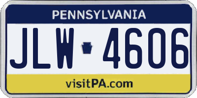 PA license plate JLW4606