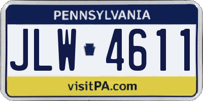 PA license plate JLW4611
