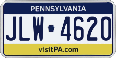 PA license plate JLW4620